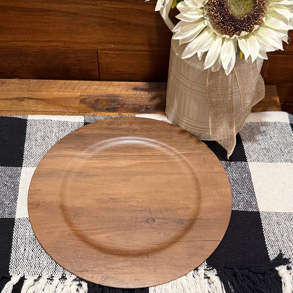 Rustic Wood Grain Charger Plate
(Qty 12) NWOT